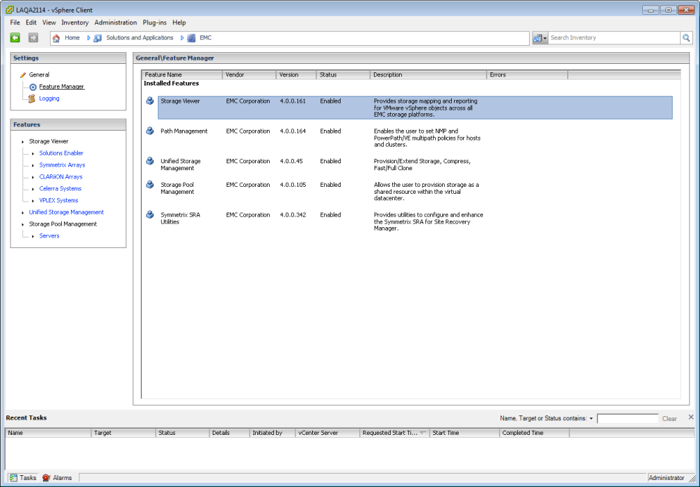 VSI 4.0 - Feature Manager
